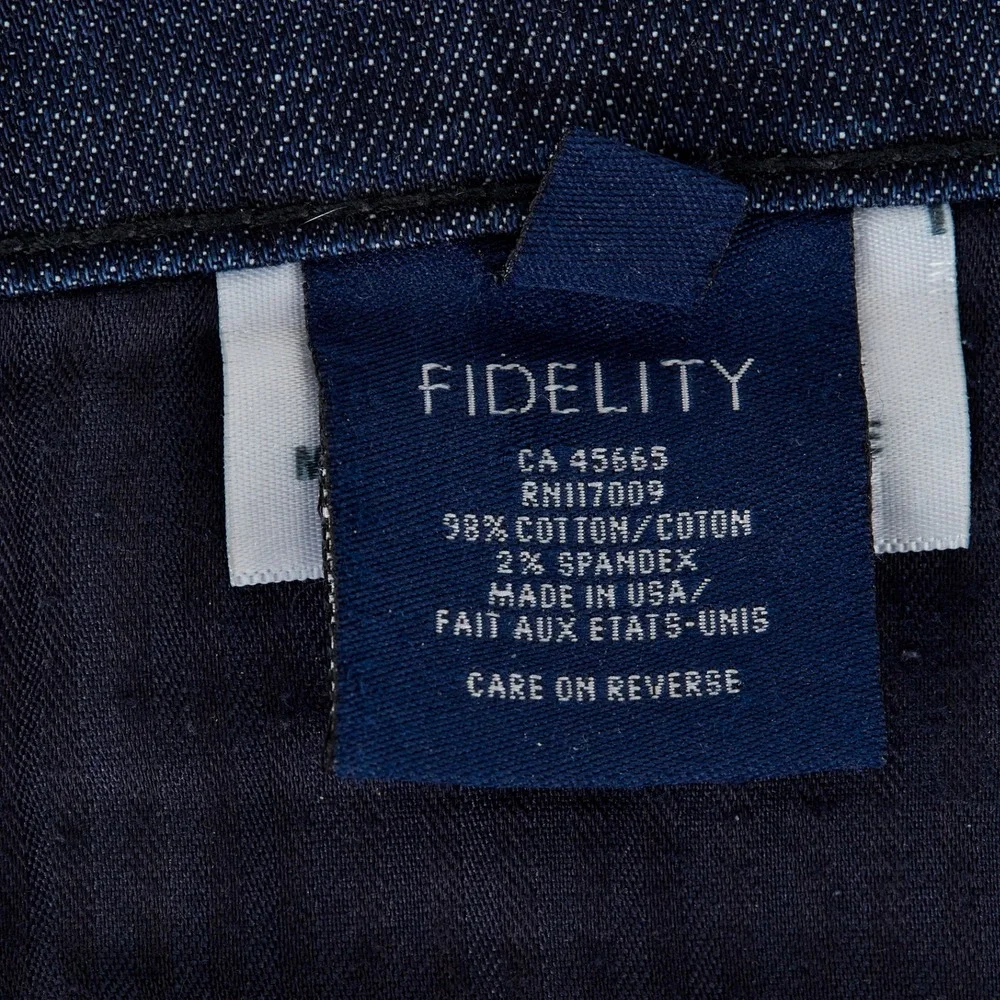 Fidelity Denim 50-11 Jeans Mens 38 Ventilator Blue Straight Leg Cott‎ Fits 38x30